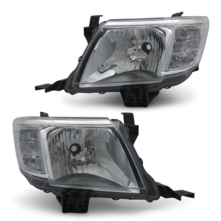 Headlights PAIR Fits Toyota Hilux N70 2WD 4WD 2011 - 2015