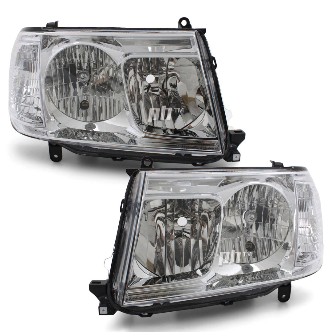 Headlights PAIR fits Toyota Landcruiser 100 Series 2005 - 2007