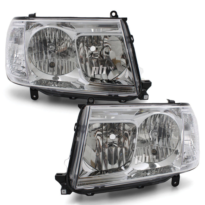 Headlights PAIR fits Toyota Landcruiser 100 Series 2005 - 2007