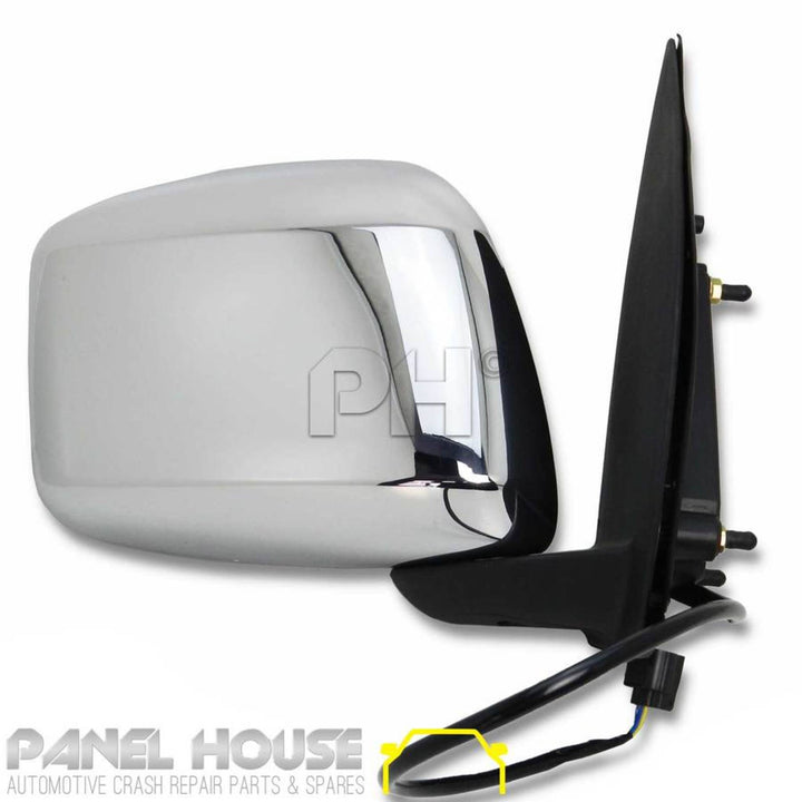 Door Mirrors PAIR Electric Chrome Fits Nissan Navara D40 VSK 2005 - 2010