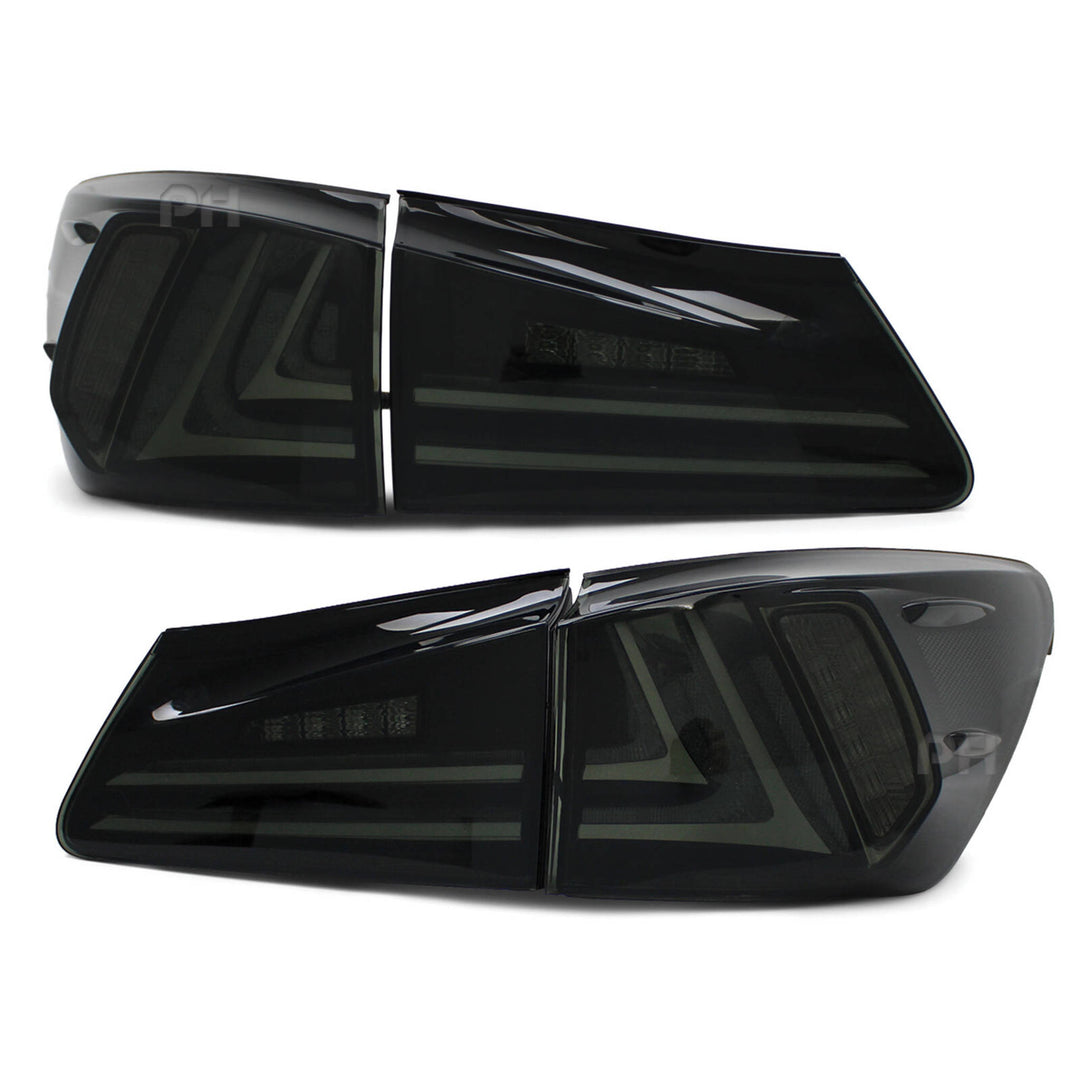 Black SMOKED LED Tail Lights SET fits Lexus IS250 IS350 2005 - 2010