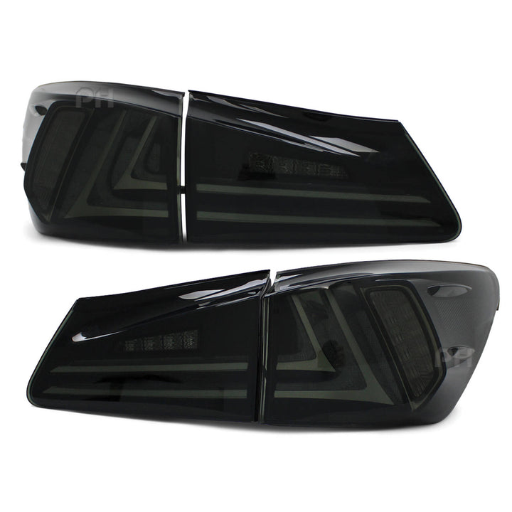 Black SMOKED LED Tail Lights SET fits Lexus IS250 IS350 2005 - 2010