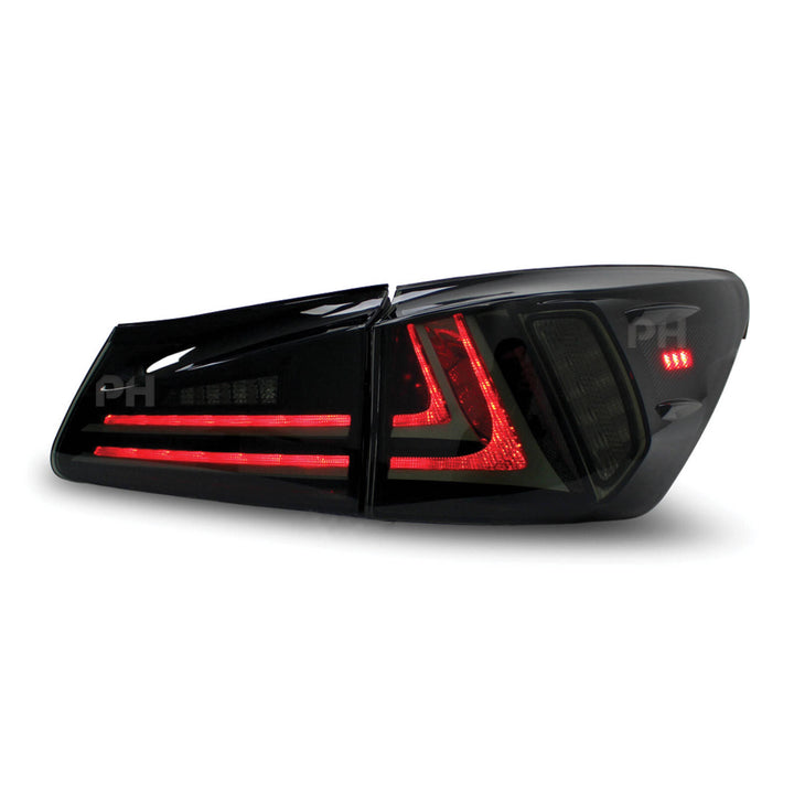Black SMOKED LED Tail Lights SET fits Lexus IS250 IS350 2005 - 2010