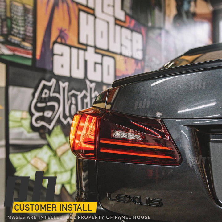 Black SMOKED LED Tail Lights SET fits Lexus IS250 IS350 2005 - 2010