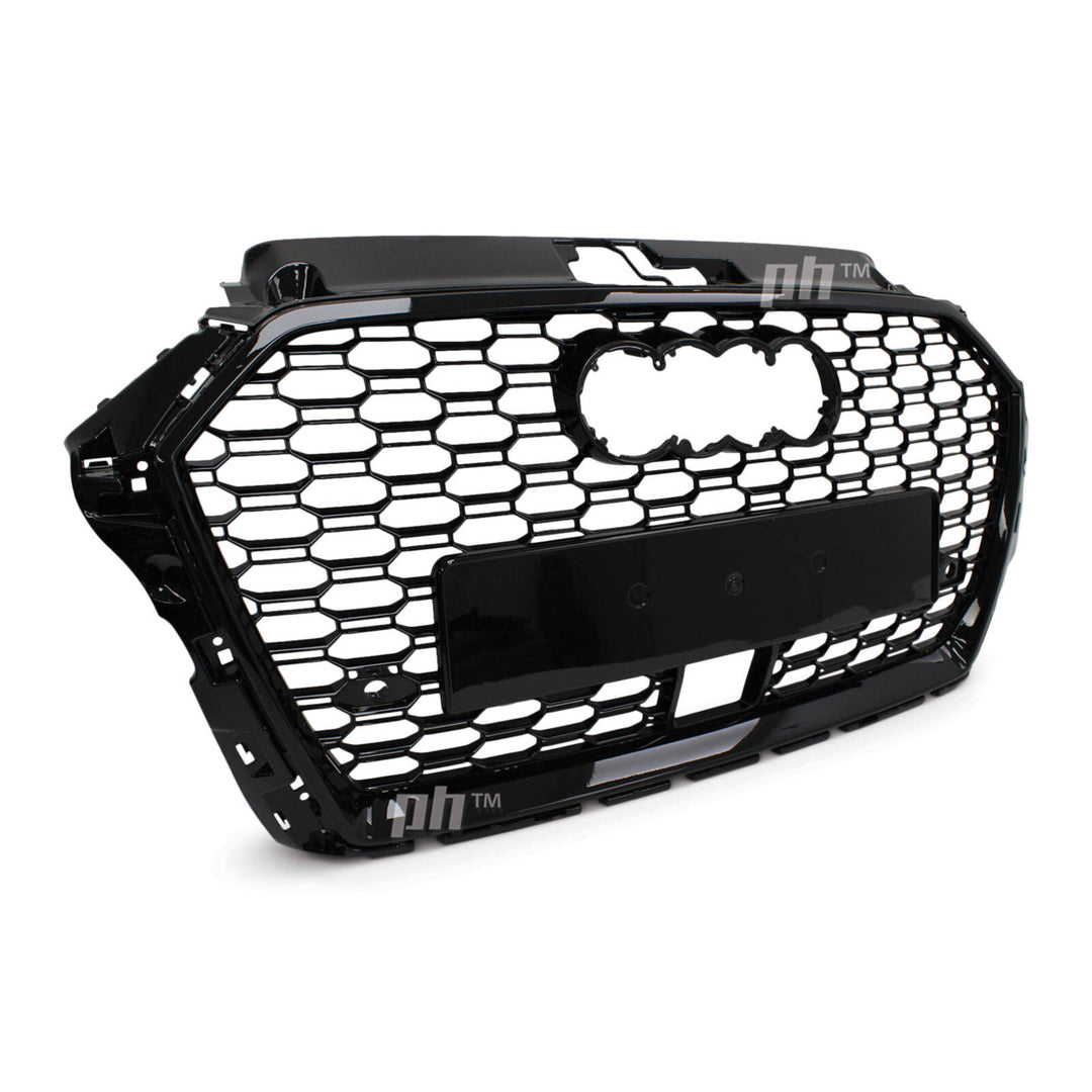 Grill Gloss Black RS3 Style Honeycomb Fits Audi A3 S3 8V 2017 - 2020
