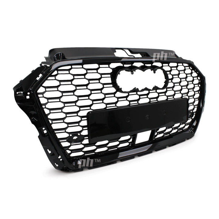 Grill Gloss Black RS3 Style Honeycomb Fits Audi A3 S3 8V 2017 - 2020