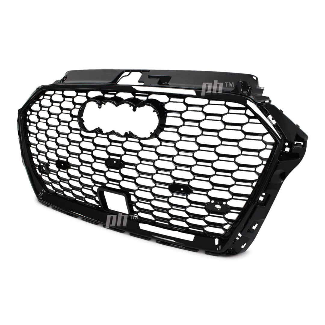 Grill Gloss Black RS3 Style Honeycomb Fits Audi A3 S3 8V 2017 - 2020