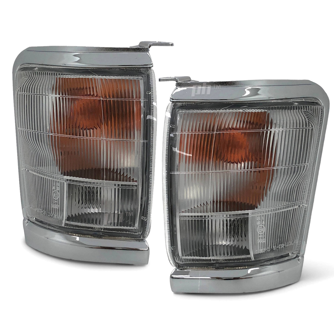 Corner Indicator Park Lights Chrome PAIR Fits Toyota Hilux 2WD 1997 - 2001