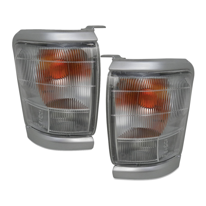 Corner Indicator Park Lights Silver Grey PAIR Fits Toyota Hilux 2WD 1997 - 2001