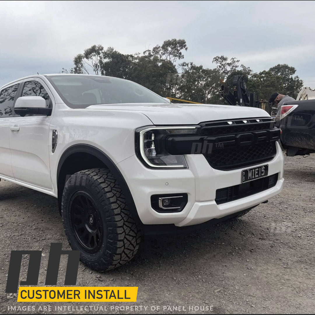 Black F Style Grill With LED fits Ford Ranger Next Gen T9 2022-2025 Sport Wildtrak Platinum XLT Raptor Style