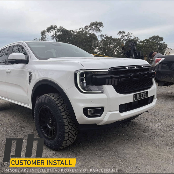 Black F Style Grill With LED fits Ford Ranger Next Gen T9 2022-2025 Sport Wildtrak Platinum XLT Raptor Style
