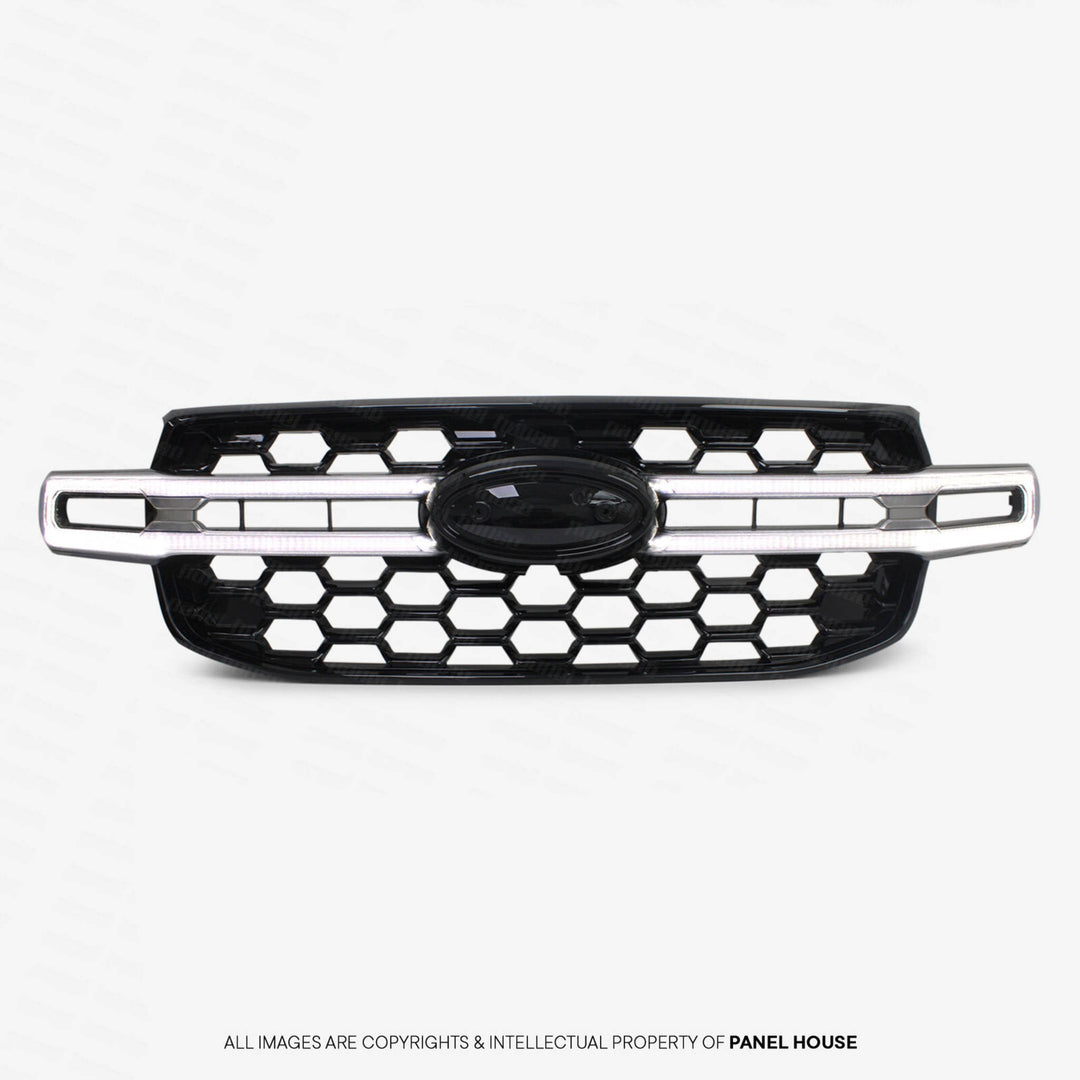 LED Halo Grill Gloss Black fits Ford Ranger Next Gen T9 2022- 2025 XLT Sport Wildtrak