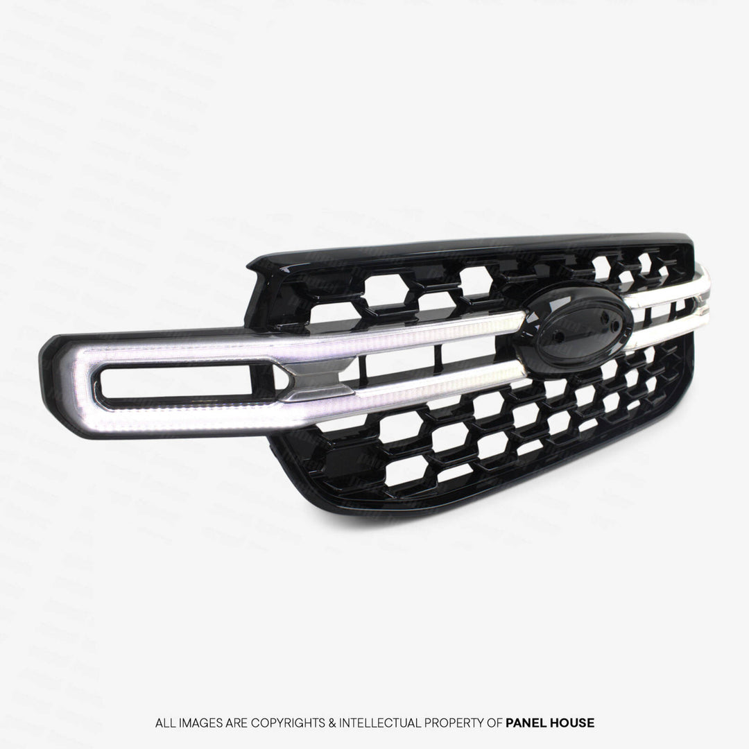 LED Halo Grill Gloss Black fits Ford Ranger Next Gen T9 2022- 2025 XLT Sport Wildtrak