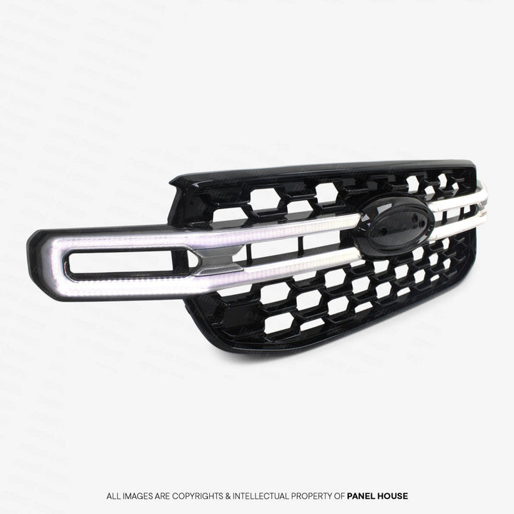 LED Halo Grill Gloss Black fits Ford Ranger Next Gen T9 2022- 2025 XLT Sport Wildtrak