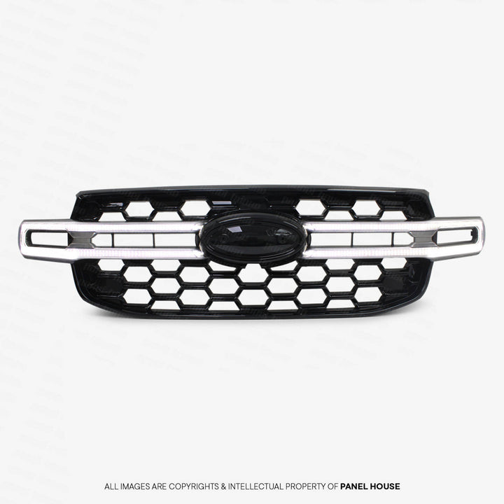 LED Halo Grill Gloss Black fits Ford Ranger Next Gen T9 2022- 2025 XLT Sport Wildtrak