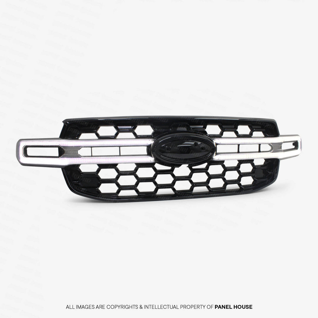 LED Halo Grill Gloss Black fits Ford Ranger Next Gen T9 2022- 2025 XLT Sport Wildtrak