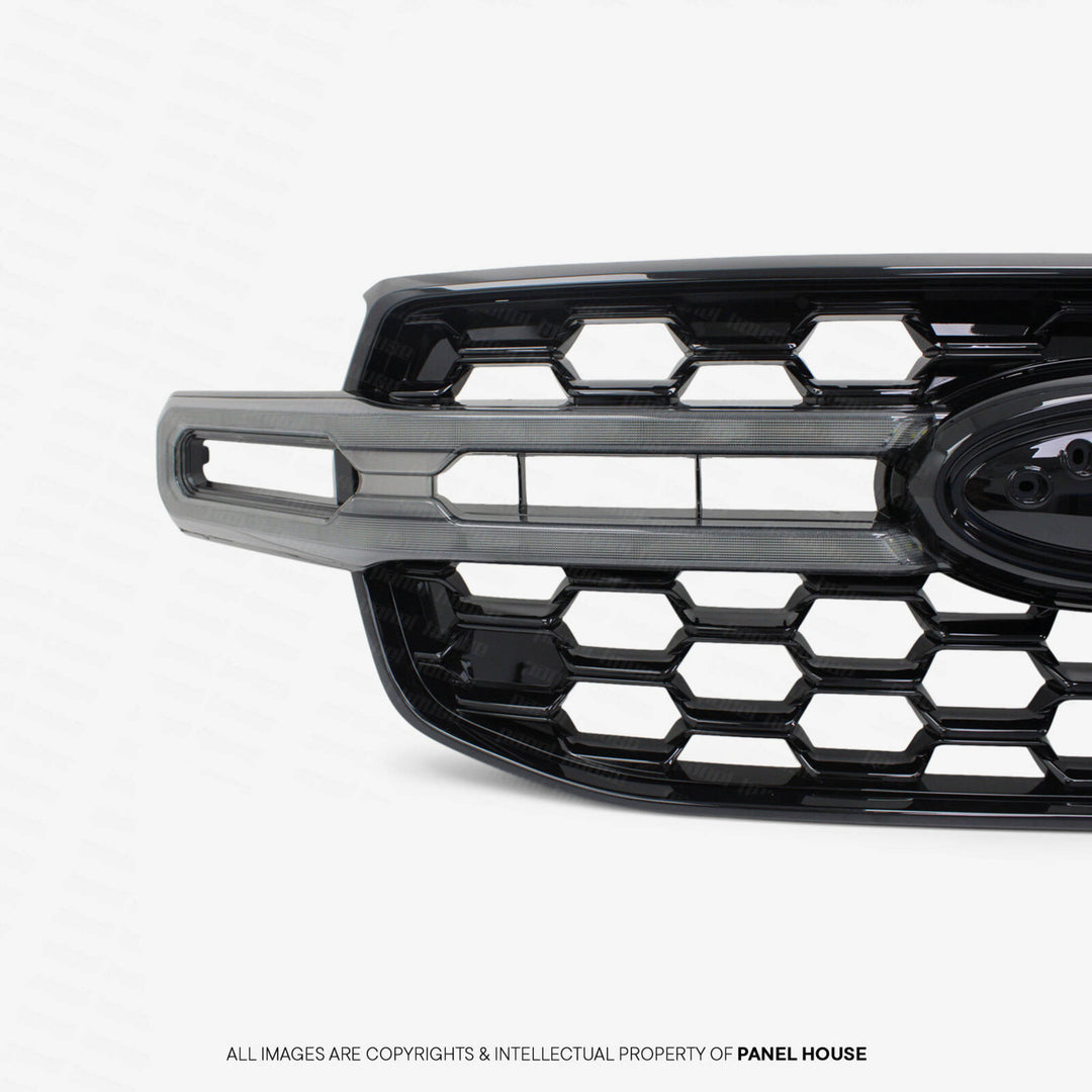 LED Halo Grill Gloss Black fits Ford Ranger Next Gen T9 2022- 2025 XLT Sport Wildtrak