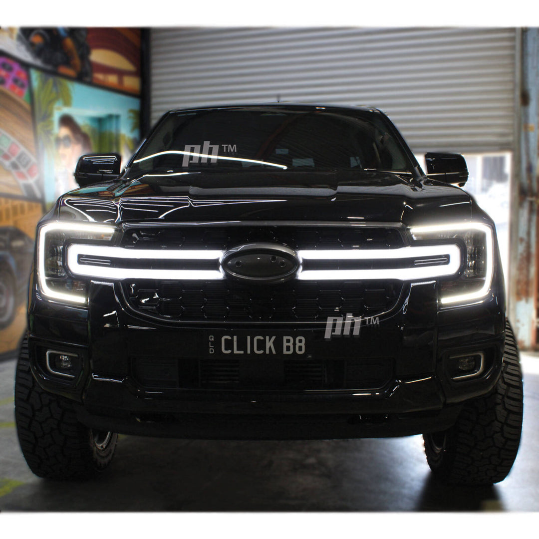 LED Halo Grill Gloss Black fits Ford Ranger Next Gen T9 2022- 2025 XLT Sport Wildtrak