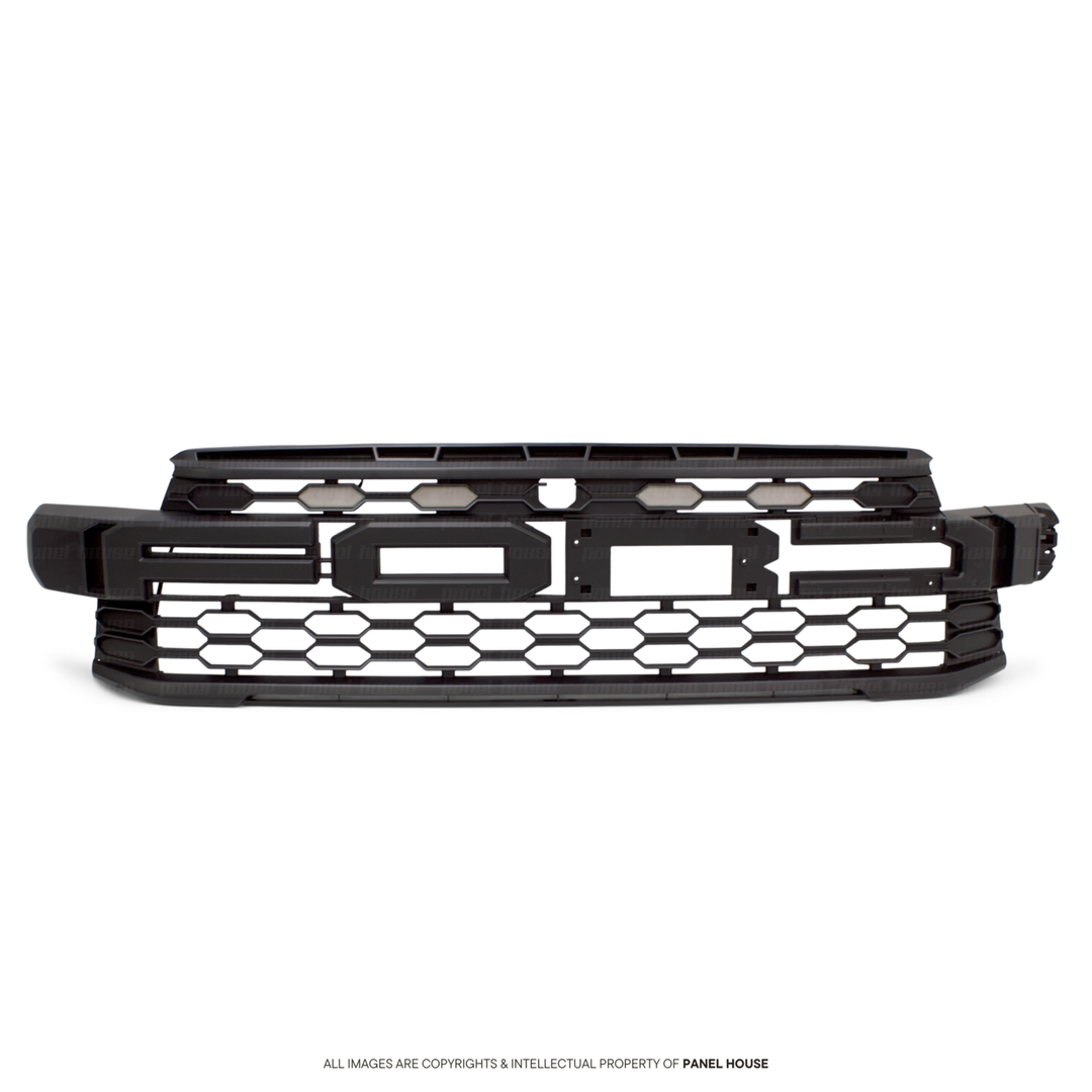 Black F Style Grill With Amber LED fits Ford Ranger RAPTOR Next Gen T9 2022-