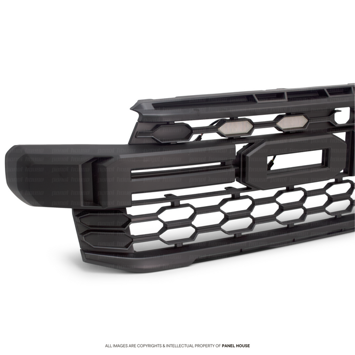 Black F Style Grill With Amber LED fits Ford Ranger RAPTOR Next Gen T9 2022-