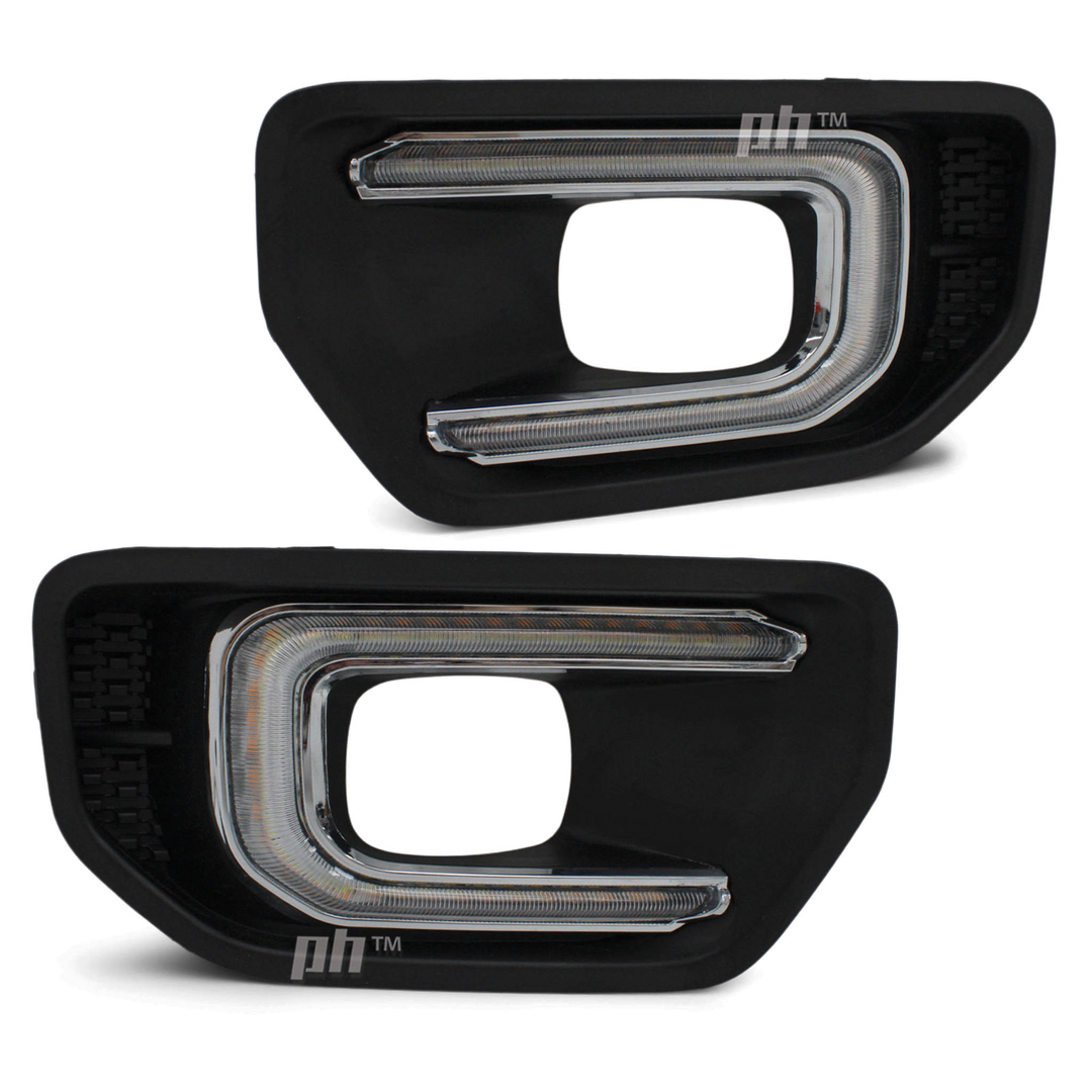Fog Light Surrounds With DRL PAIR fits Ford Ranger NEXT GEN 2022- XL XLS XLT Sport