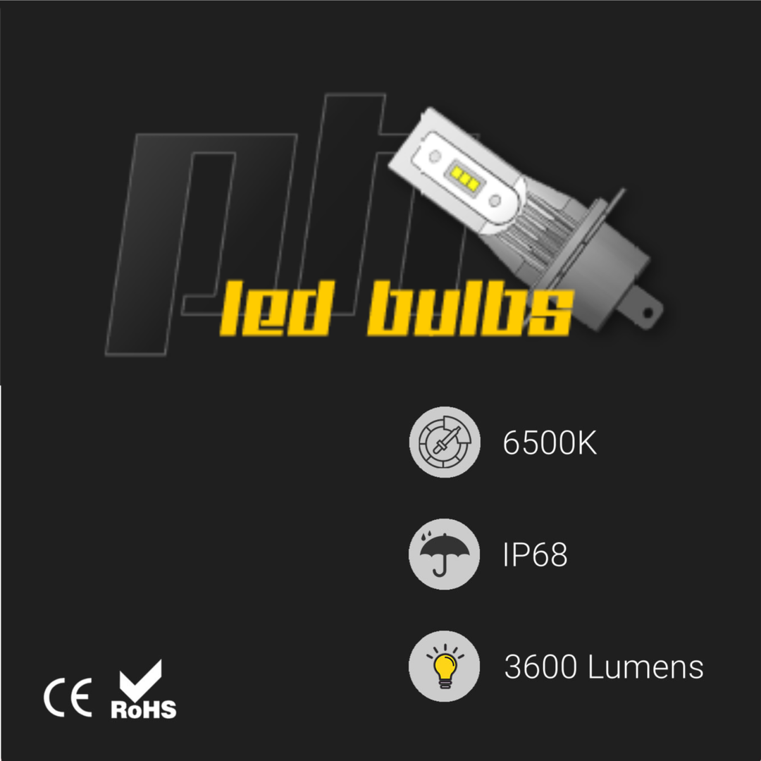 H3 LED Headlight Bulbs 6500K 7200LM PAIR