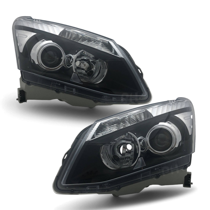 Headlights Black Projector PAIR Fits Isuzu DMAX Ute 2012 - 2016