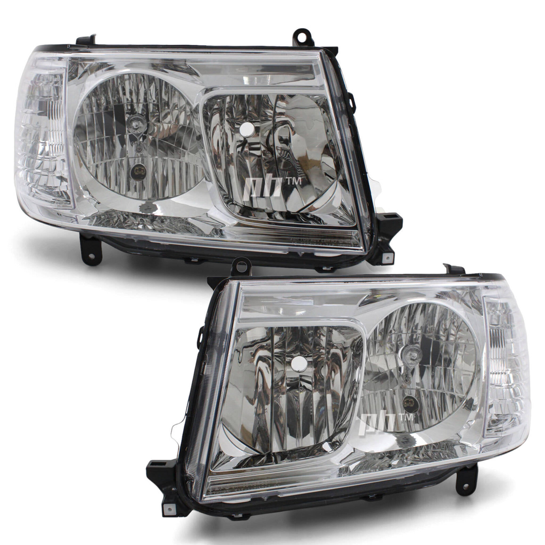 Headlights PAIR fits Toyota Landcruiser 100 Series 2005 - 2007
