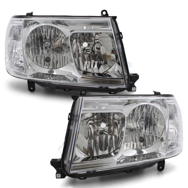 Headlights PAIR fits Toyota Landcruiser 100 Series 2005 - 2007