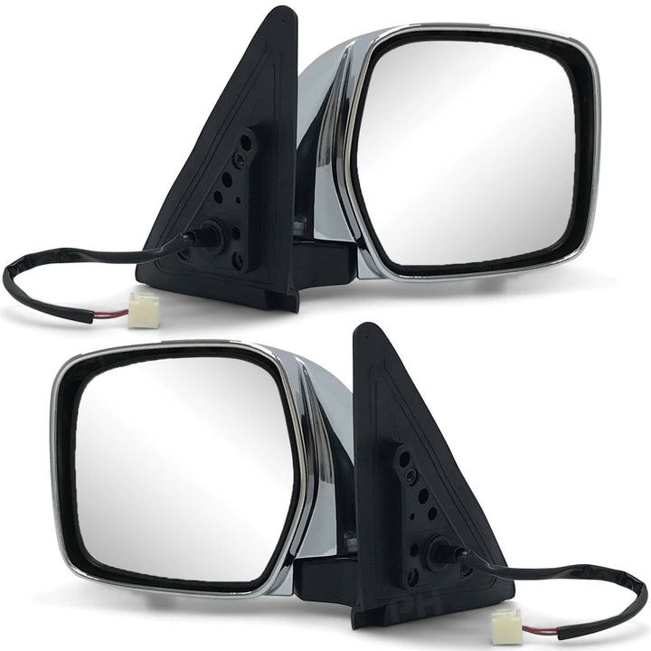 Door Mirrors PAIR Chrome Electric Fits Toyota Landcruiser 100 Series 1998 - 2007