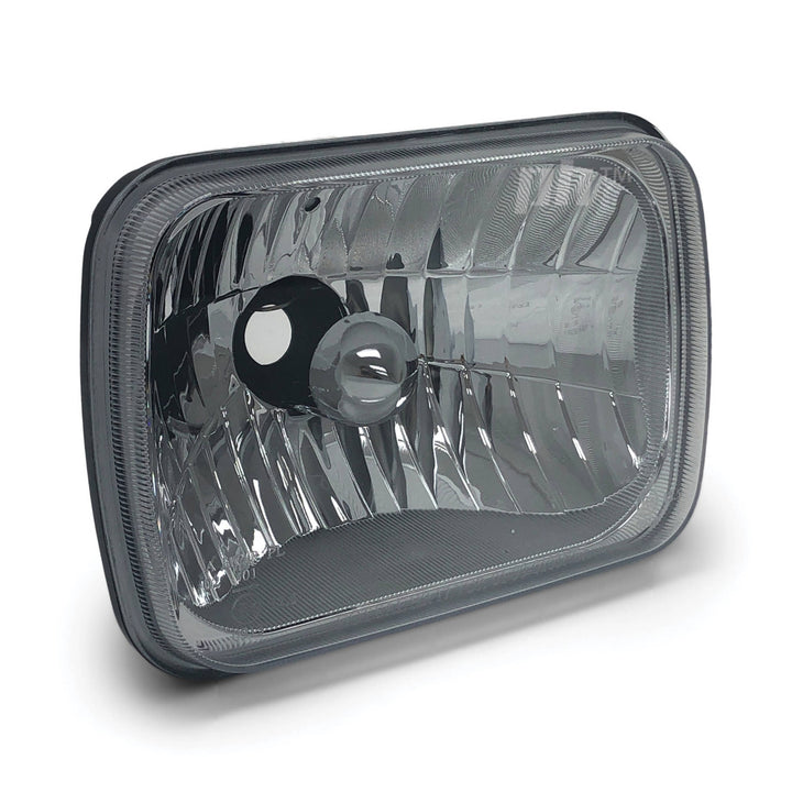 Headlights PAIR 7x5 Rectangle Semi Sealed Crystal Beam Fits Mitsubishi Triton 1986 - 2006