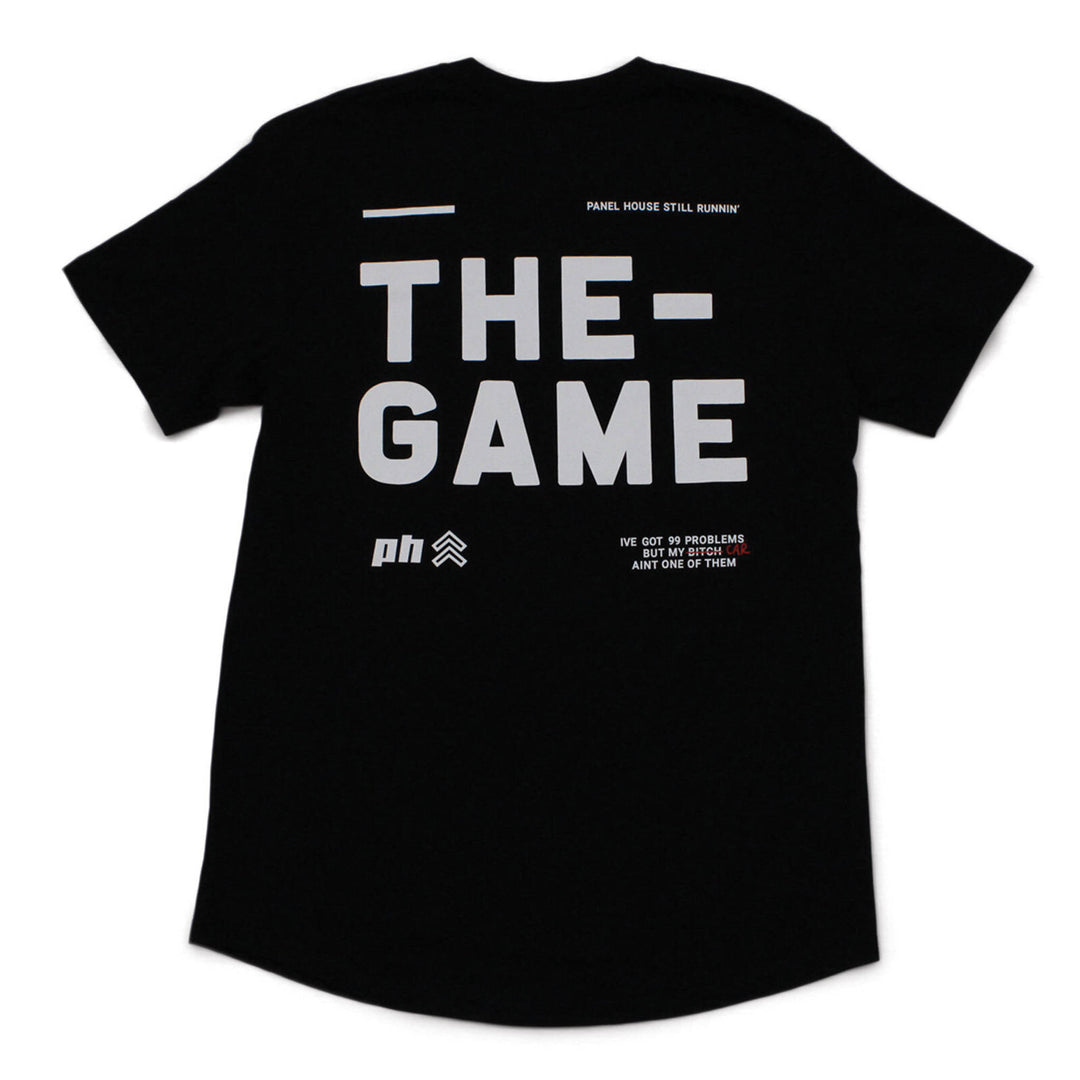 Panel House Merch Still Runnin' THE GAME T-Shirt - Black With Grey Letters