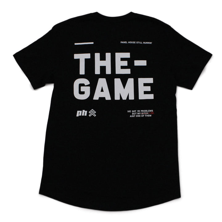 Panel House Merch Still Runnin' THE GAME T-Shirt - Black With Grey Letters