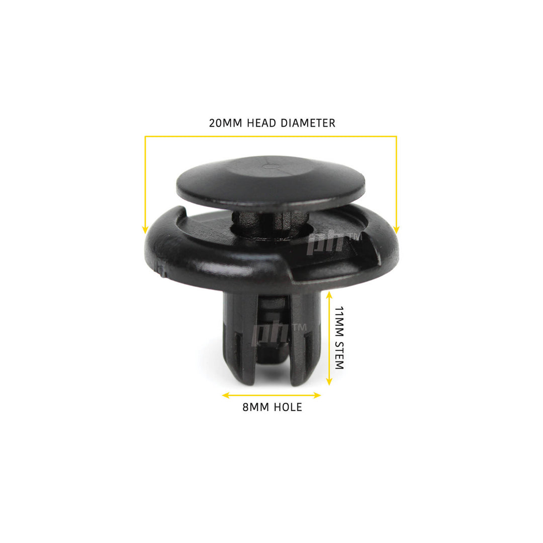Push In Retainer Clip x1 8mm Hole Type fits Honda Models