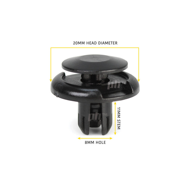 Push In Retainer Clip x10 8mm Hole Type fits Toyota Models