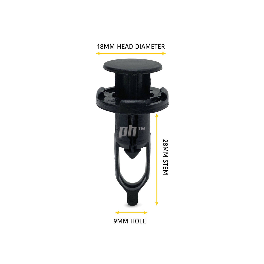 Push In Retainer Clip x10 9mm Hole fits Toyota Models