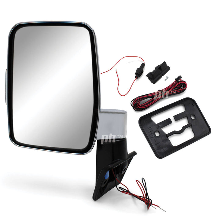 Door Mirrors Metal Base PAIR Chrome With Indicator fits Landcruiser 60 Series