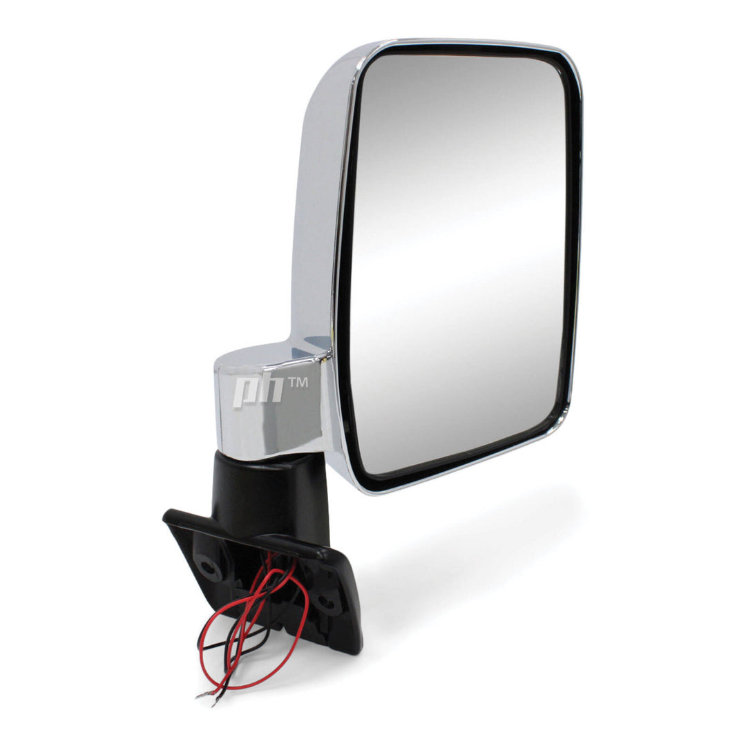 Door Mirrors Metal Base PAIR Chrome With Indicator fits Landcruiser 60 Series