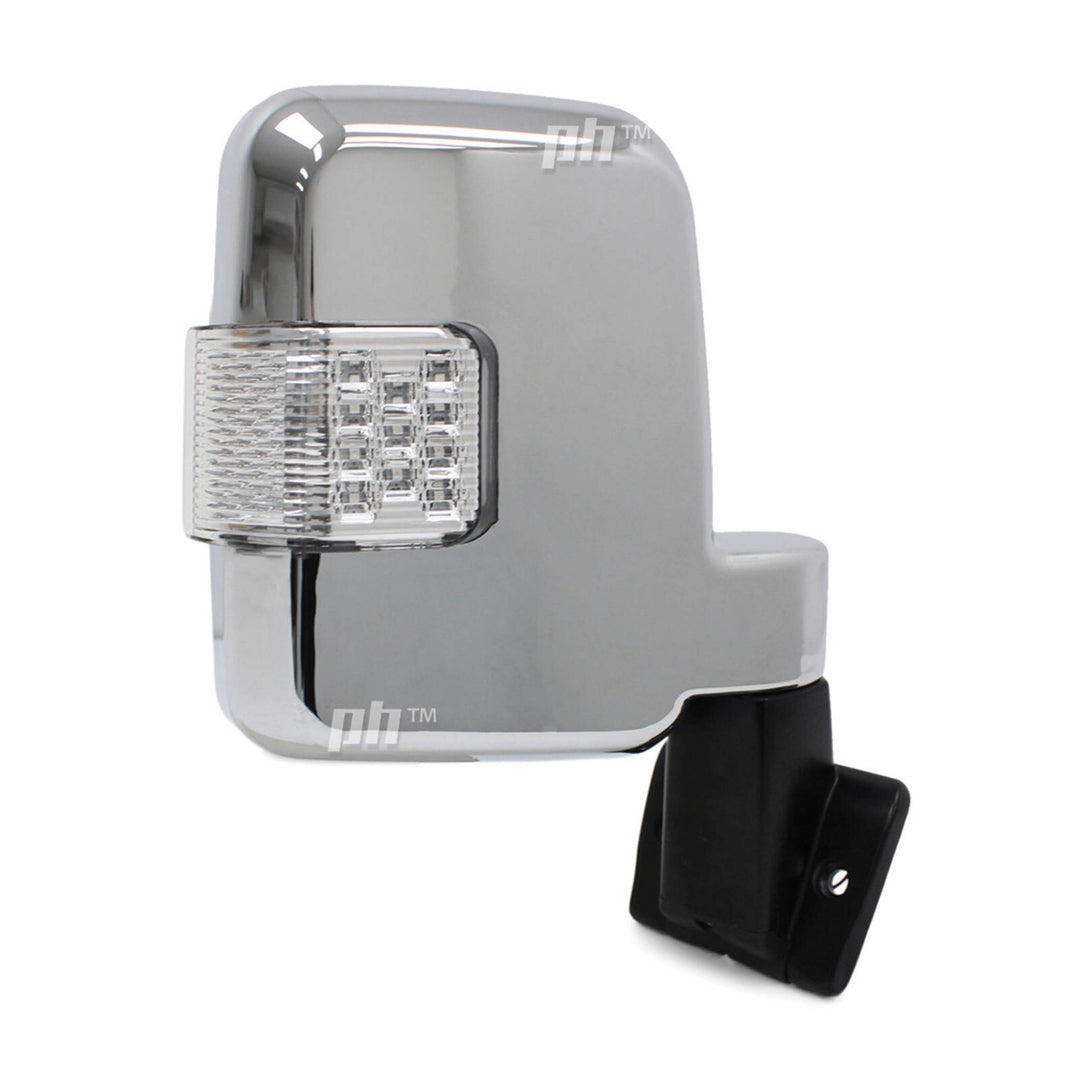 Door Mirrors Metal Base PAIR Chrome With Indicator fits Landcruiser 60 Series