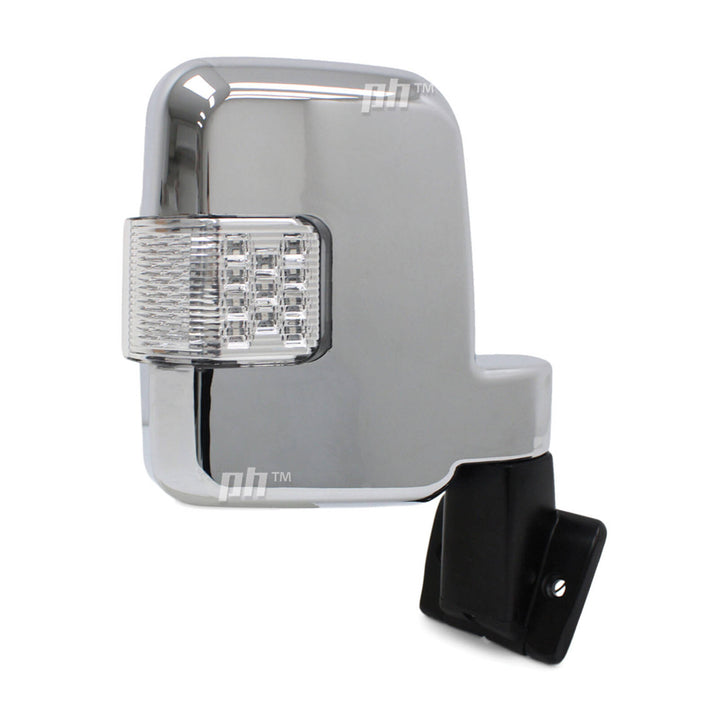 Door Mirrors Metal Base PAIR Chrome With Indicator fits Landcruiser 60 Series