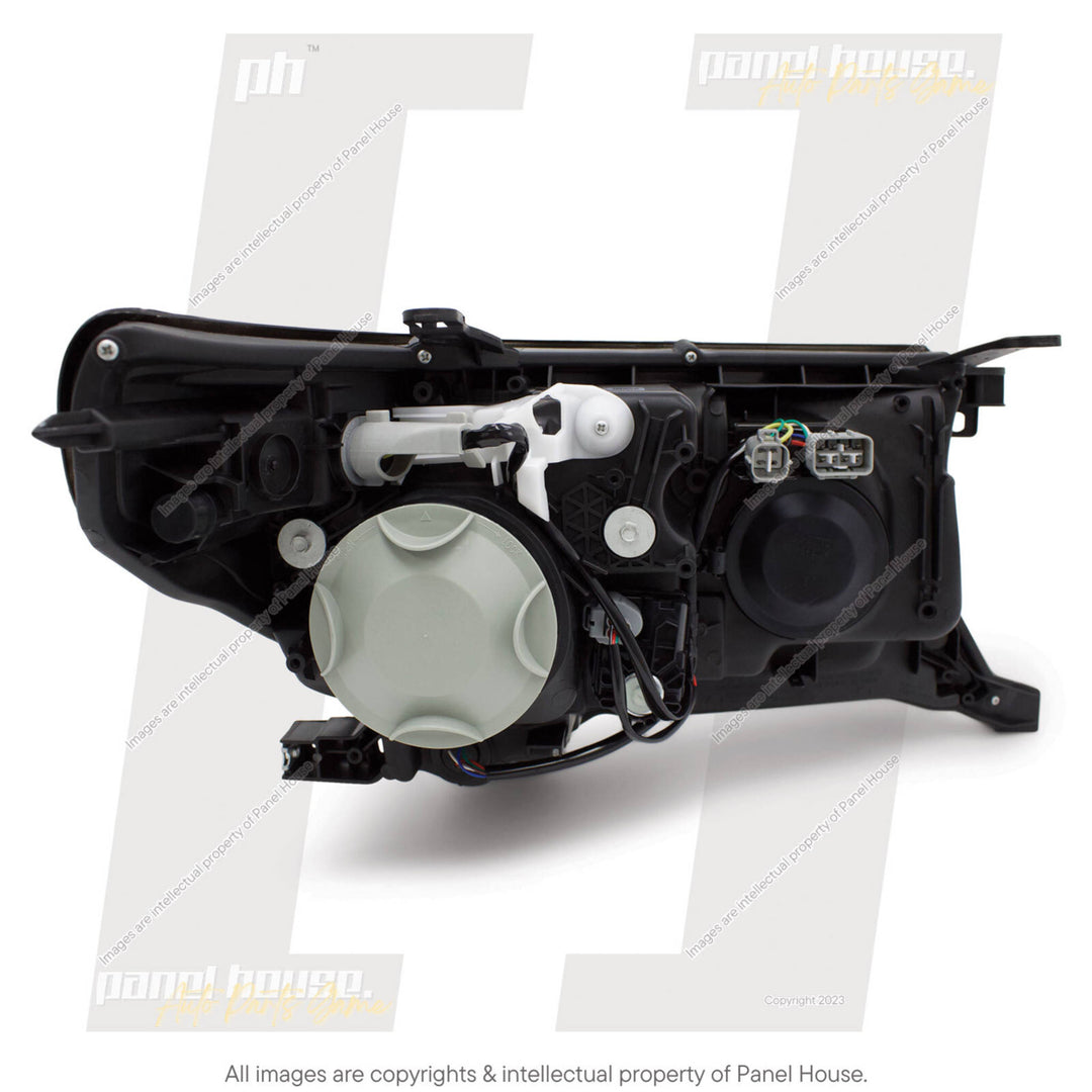 DEFEND-R DRL Full LED Black Projector Headlights PAIR fits Toyota Landcruiser 200 Series 2007 - 2015