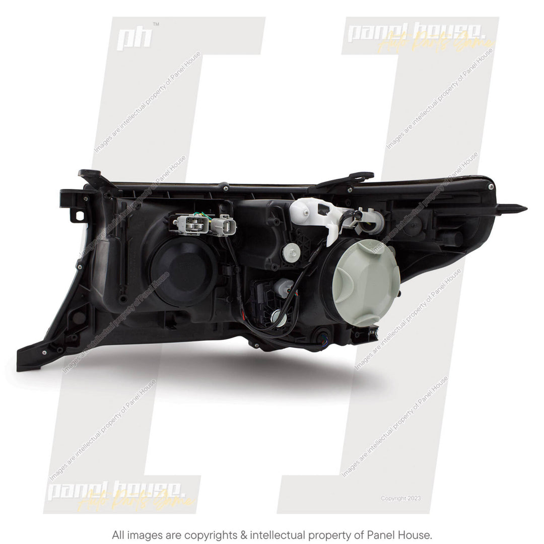 DEFEND-R DRL Full LED Black Projector Headlights PAIR fits Toyota Landcruiser 200 Series 2007 - 2015
