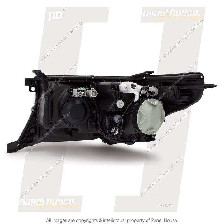DEFEND-R DRL Full LED Black Projector Headlights PAIR fits Toyota Landcruiser 200 Series 2007 - 2015