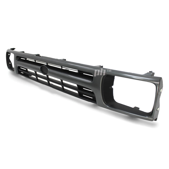 Grill 1 Piece Grey Twin Bar Style Fits Toyota Hilux 2WD Workmate 1989 - 1996