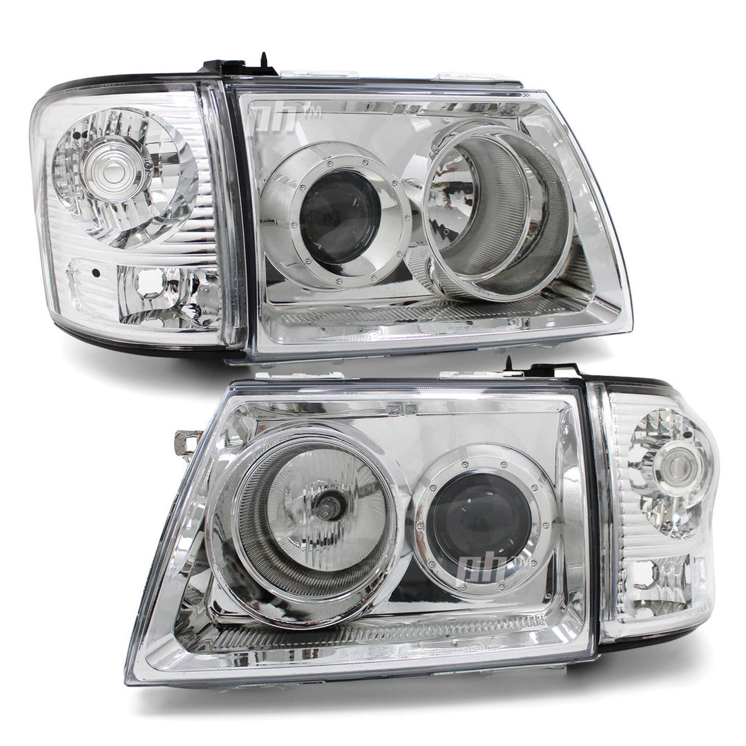 Headlight & Corner Light SET CHROME Projector Fits Toyota Hilux SR5 2001 - 2005