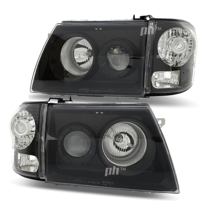 N60 Headlight & Corner Light SET BLACK Projector Fits Toyota Hilux SR5 2001 - 2005