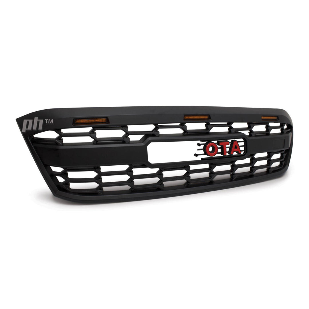 Grill Satin BLACK GR Style With LED Fits Toyota Hilux N70 2005 - 2008