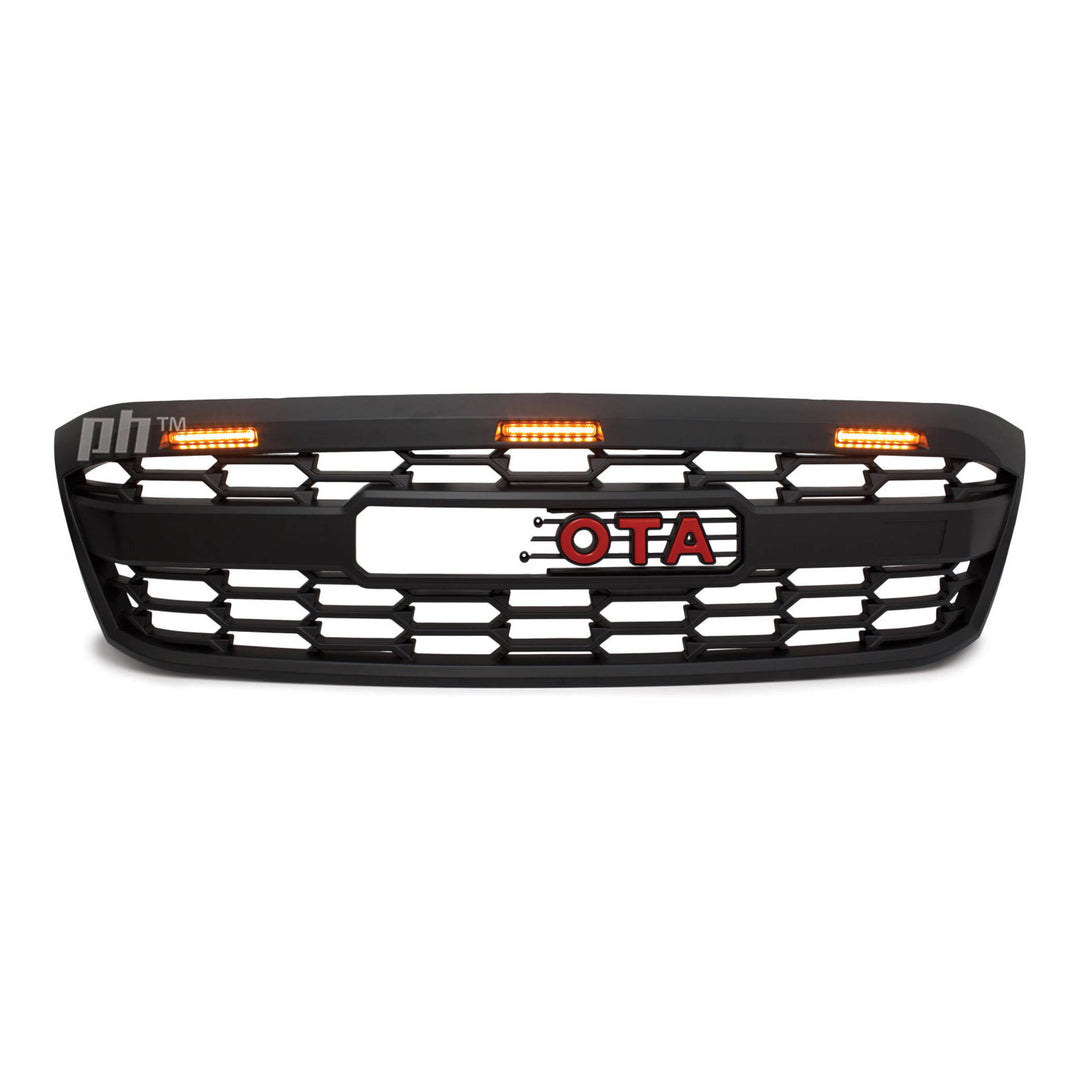 Grill Satin BLACK GR Style With LED Fits Toyota Hilux N70 2005 - 2008
