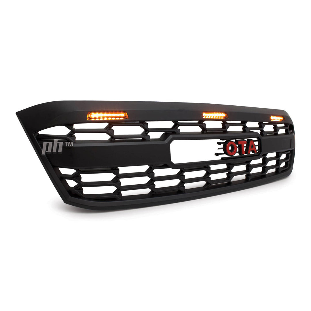 Grill Satin BLACK GR Style With LED Fits Toyota Hilux N70 2005 - 2008