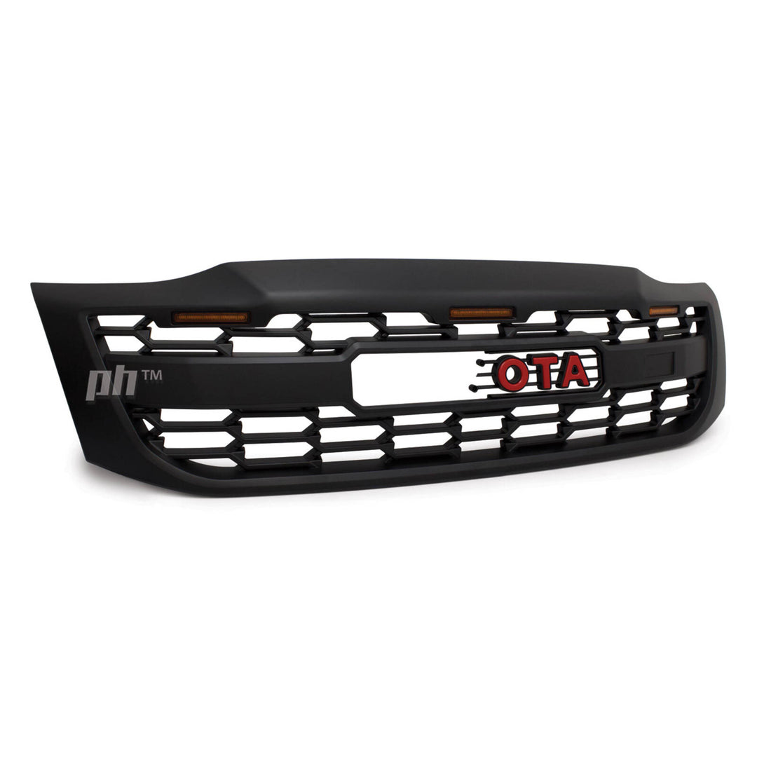 Grill Satin BLACK GR Style With LED Fits Toyota Hilux N70 2011 - 2015